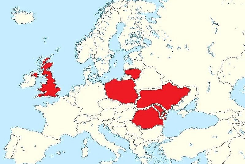 Die Ukraine befindet sich im Zentrum von drei ineinandergreifenden Dreiecken zur Eindämmung Russlands